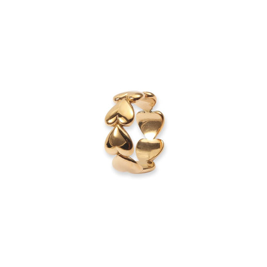 Golden Heart-to-heart Ring Female Personality Ring